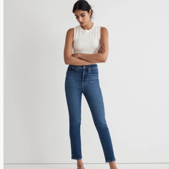 Madewell | High Rise Stovepipe Jeans Auraria Wash Cropped Jeans 25 - Picture 1 of 6
